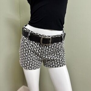 Cartonnier Black & White Geometric Print Shorts Anthropologie Boho Chic Size 2